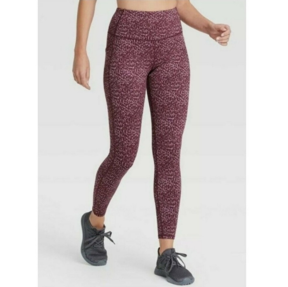 All In Motion Mulberry High-Rise 7/8 Activewear Workout UPF 50+ Legging